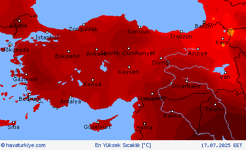 En Yüksek Sıcaklık Tahmin Haritaları